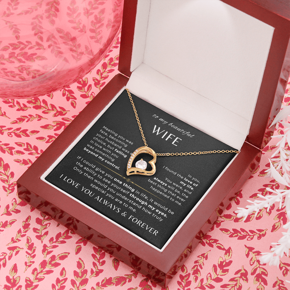 To My Beautiful Wife Necklace | Meaningful & Romantic Gift for Her | Forever Love Necklace