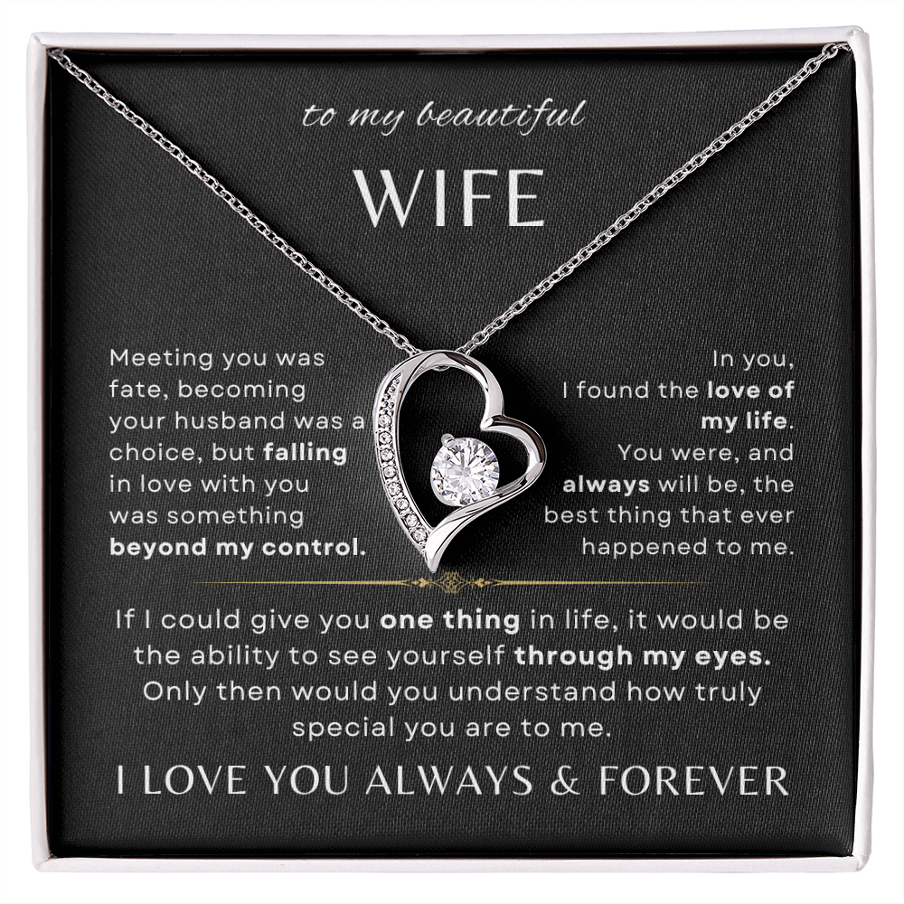 To My Beautiful Wife Necklace | Meaningful & Romantic Gift for Her | Forever Love Necklace